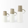 Garand Small 13H Two-Toned White Natural Ceramic Jug, Decorative Jar by Mercana, 6.3" length x 4.53" width x 10.24" height thumbnail 9