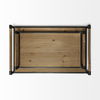 Benson Set of 2 Brown Wood Black Metal Trays thumbnail 4