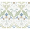 Pine Cone Ribbon Green & Blue Metallic Wallpaper thumbnail 0