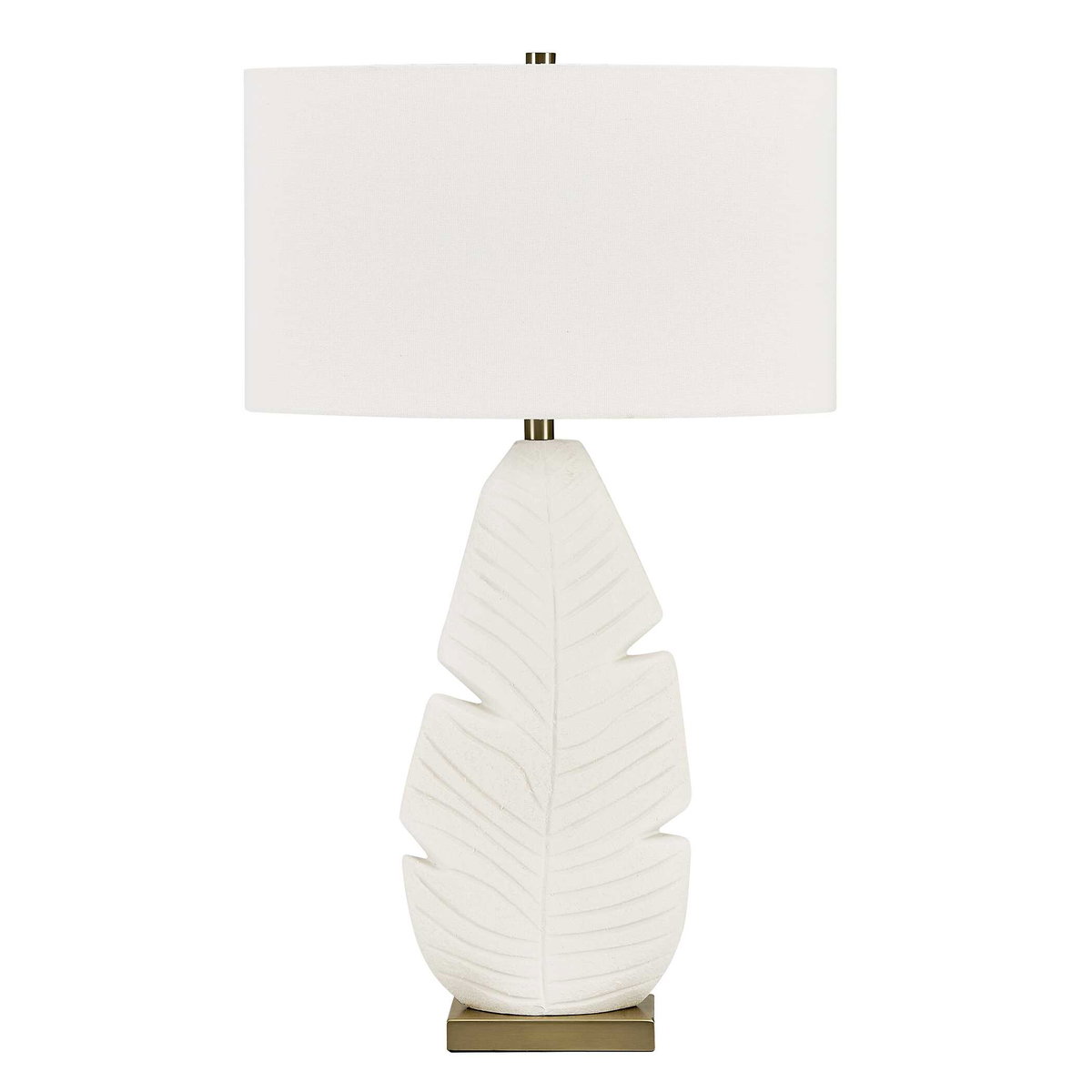 Palm Leaf White Table Lamp, by Uttermost, 19" width x 31.25" height x 19" depth View 6