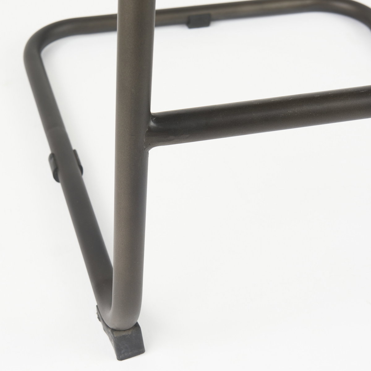 Berbick Low Back 26in Seat Counter Stool | Black Leather with Gray Metal, Counter & Bar Stool by Mercana, 20.5" length x 24.8" width x 43" height View 10