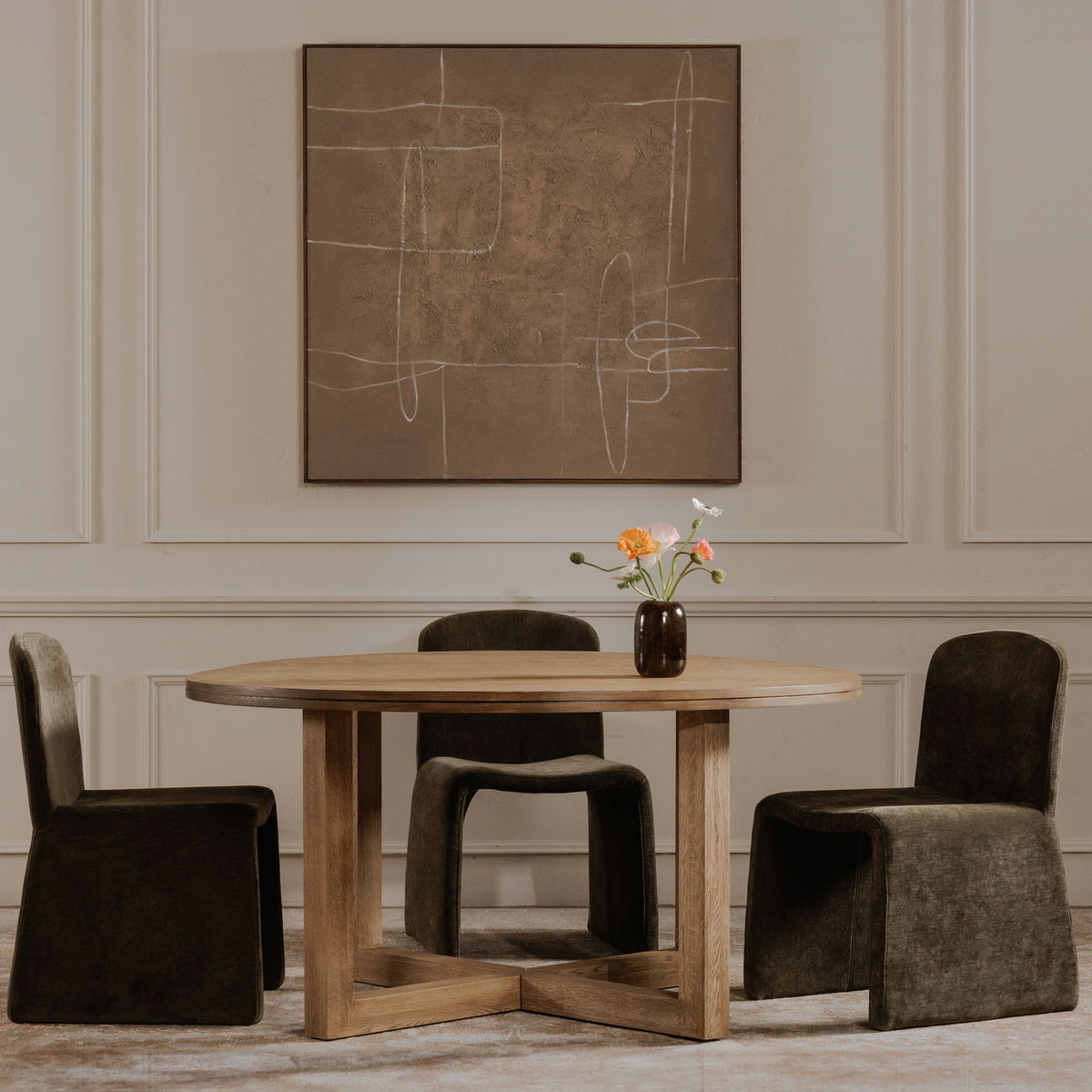 Notion Framed Painting Brown, by Moe's Home, 48" width x 48" height x 1.77" depth View 5