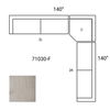 Warner Gray 3 Piece Sofa Set with Corner Piece thumbnail 1