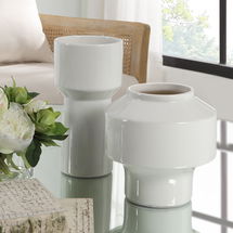 Online Designer Bedroom Illumina Abstract White Vases, Set/2