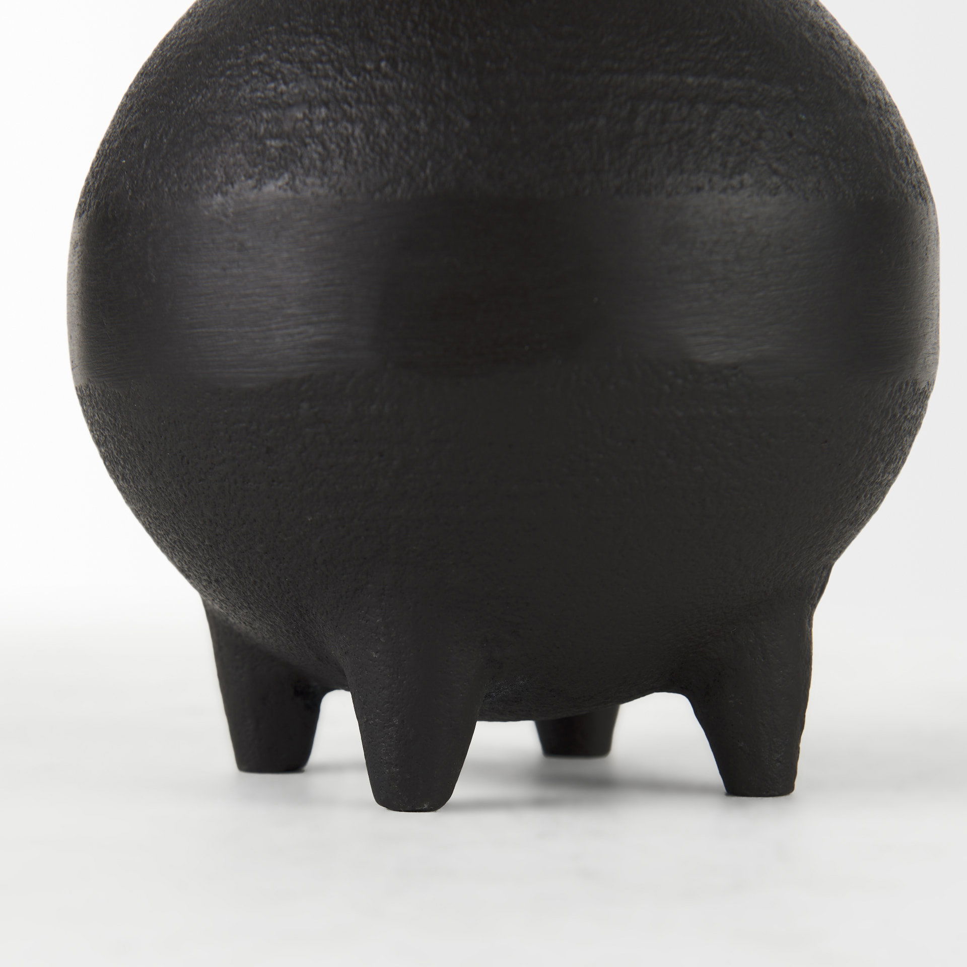 Cyrus Black Spherical Vase with Flute Decorative Object, by Mercana, 5.12" length x 3.94" width x 7.48" height View 12