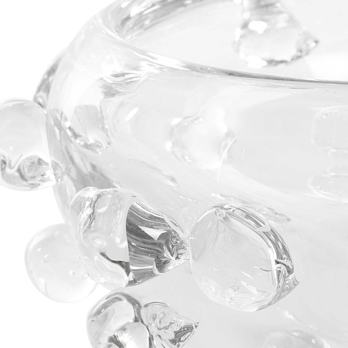 Aura Clear Glass Bowl, Decorative Tray by Uttermost, 10.5" width x 4" height x 10.5" depth View 3