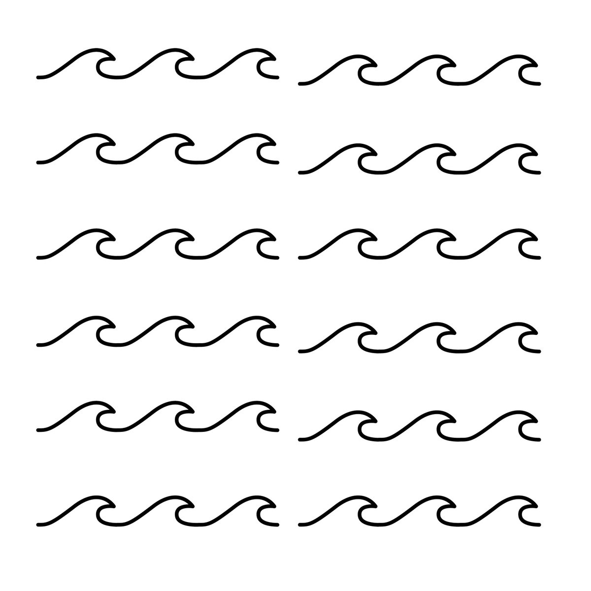 Simplistic Waves Wall Decals, by York Wall, 1'4.8" length x 9" width x 0.02" depth