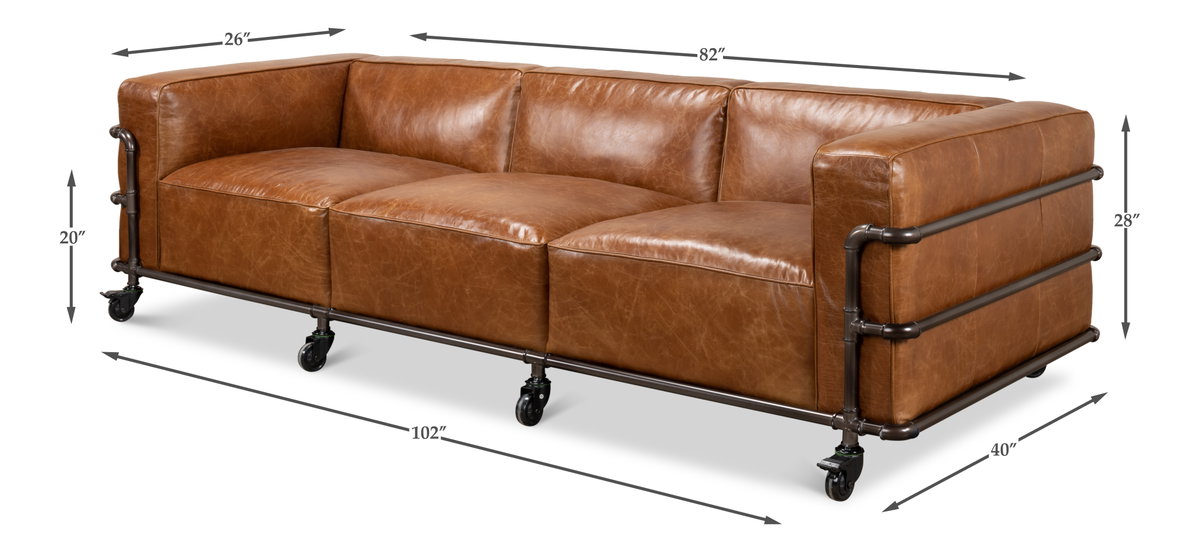 Antwerp Sofa, by Sarreid, 3'4" length x 8'6" width x 2'4" height View 15