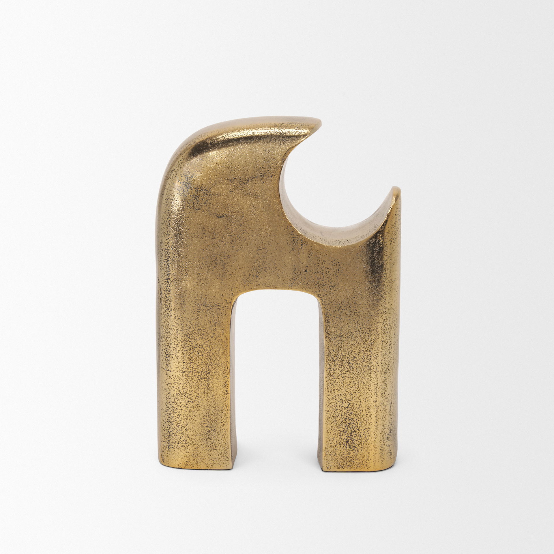 Renni Antiqued Brass Small Decorative Sculpture, Decorative Object by Mercana, 7.68" length x 2.76" width x 10.83" height View 3