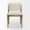 Cline Cream Fabric Upholstered and Light Brown Wood Dining Chair thumbnail 6