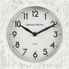 Karl  Rustic White Iron Rounded Square Table Clock, by Mercana, 8" length x 2.75" width x 8.75" height thumbnail 8