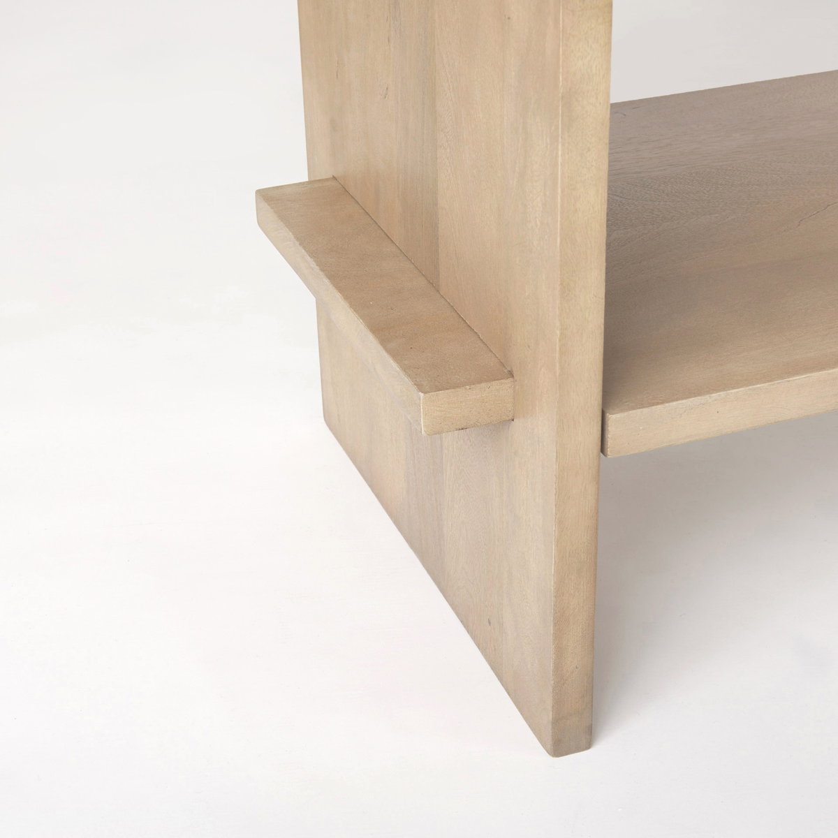 Aida Light Brown Wood Console Table, by Mercana, 76" length x 16" width x 36" height View 7