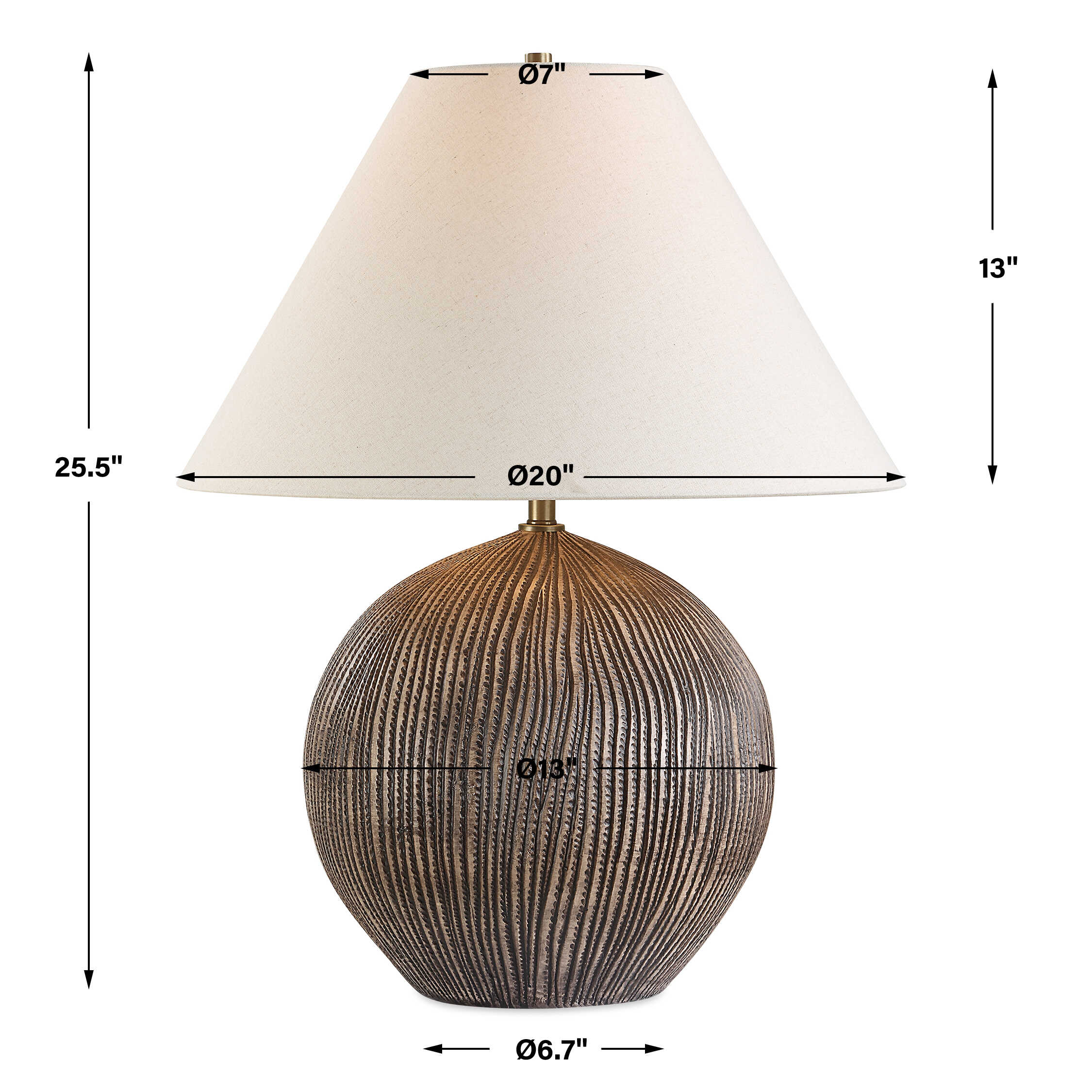 Sayre Dark Brown Table Lamp large image 