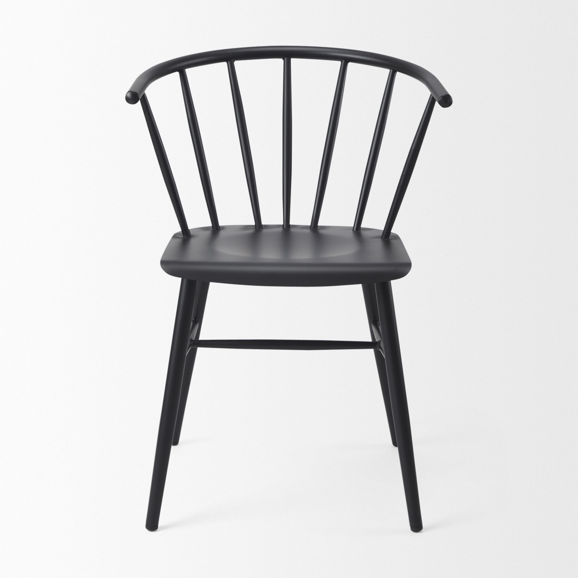 Colin  Black Metal Dining Chair, by Mercana, 21.26" length x 21.26" width x 30.32" height View 7