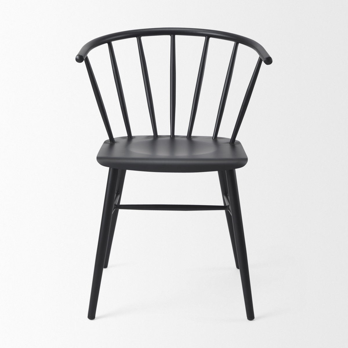 Colin Curved Back Dining Side Chair | Black Metal, Dining Chair by Mercana, 21.26" length x 21.26" width x 30.32" height View 7