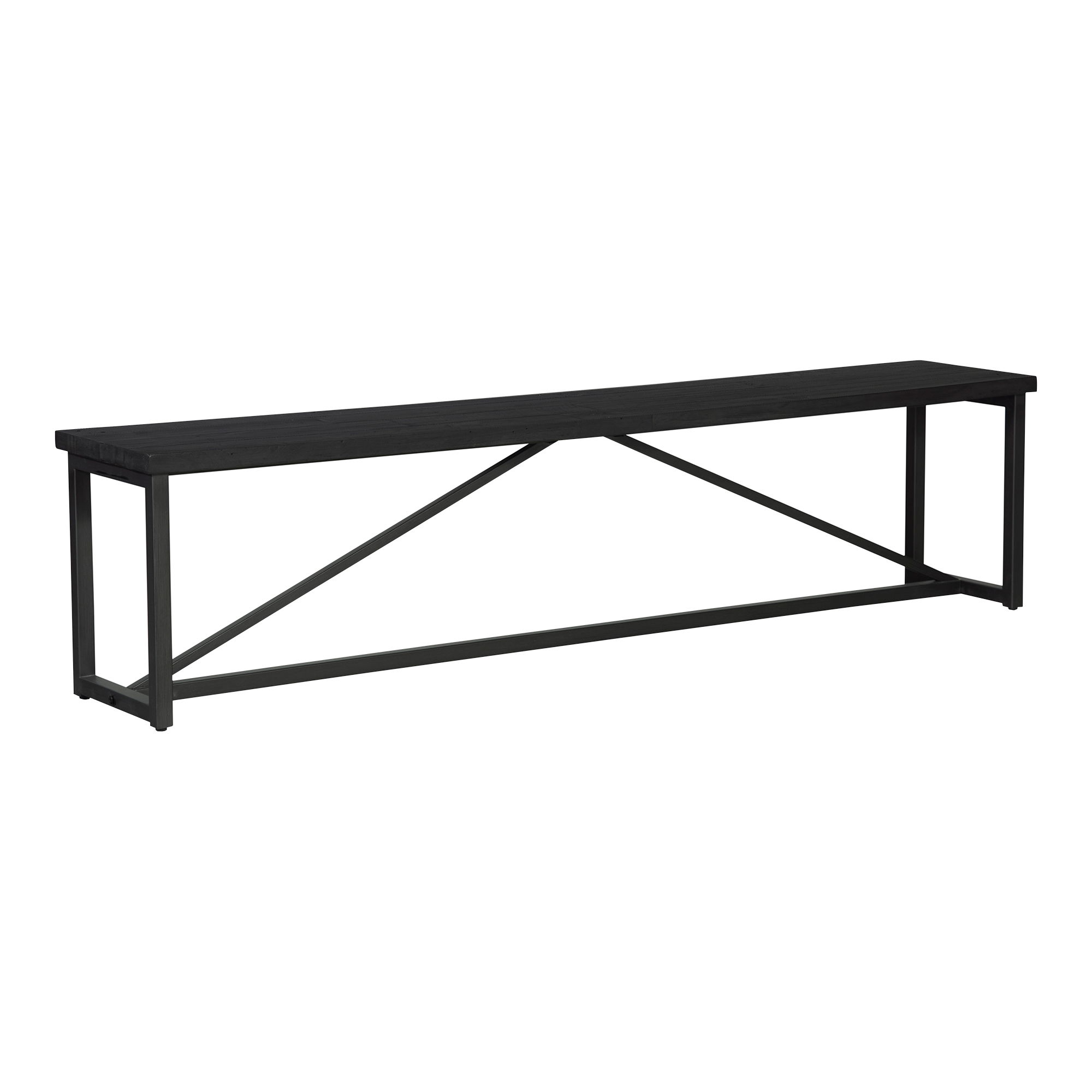 Sierra Bench Black, Benche by Moe's Home, 75" width x 18.25" height x 14" depth View 2