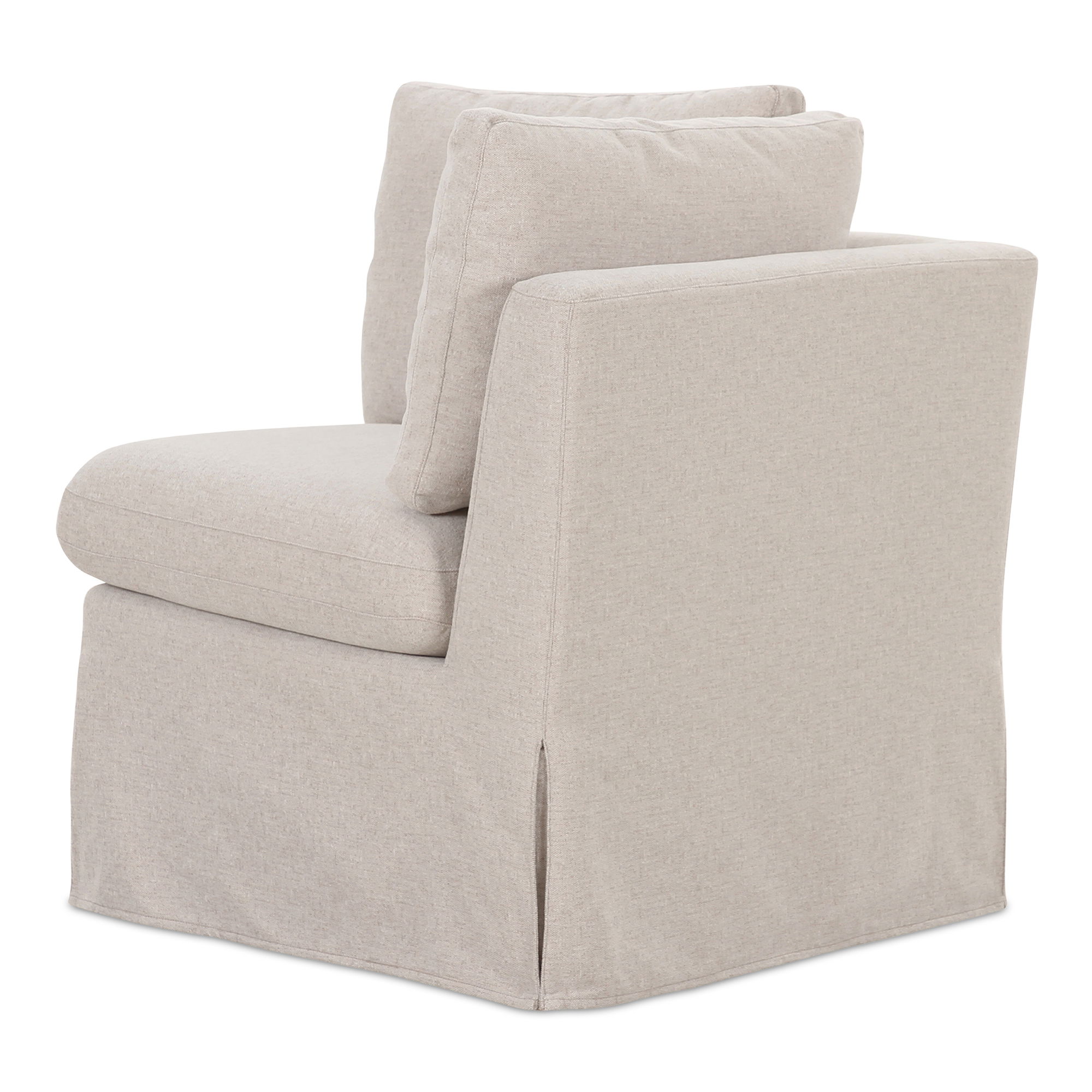 Fable Slipcover Dining Corner Chair Beige, Sectional Sofa by Moe's Home, 28.5" width x 31.75" height x 28.5" depth View 2