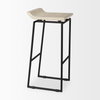 Givens Backless 32in Seat Bar Stool | Natural Wood with Black Metal, Counter & Bar Stool by Mercana, 14.1" length x 15.8" width x 32" height thumbnail 7