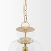 Sadah Tall Clear Blown Glass with Gold Metal Pendant Light, by Mercana, 11.25" length x 11.25" width x 21" height thumbnail 6