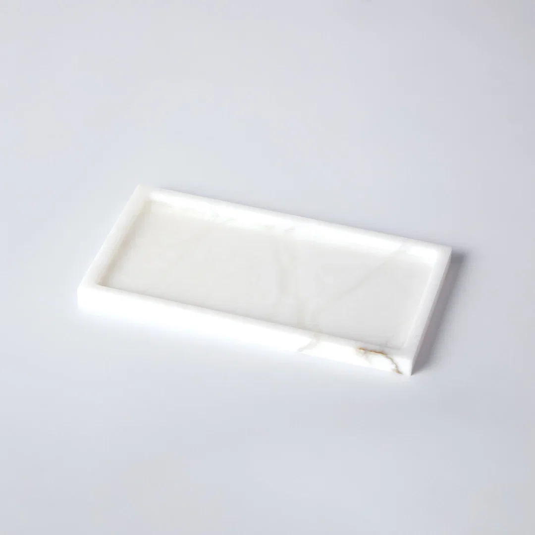 Alabaster Rectangular Plateau, Bath Accessorie by Studio A Home, 9.25" width x 0.5" height x 5" depth View 5