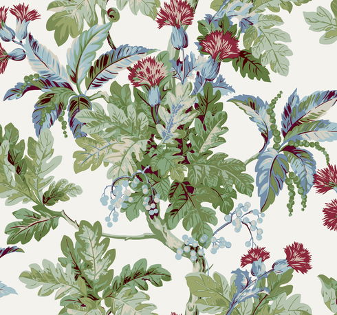 Briarwood White Wallpaper