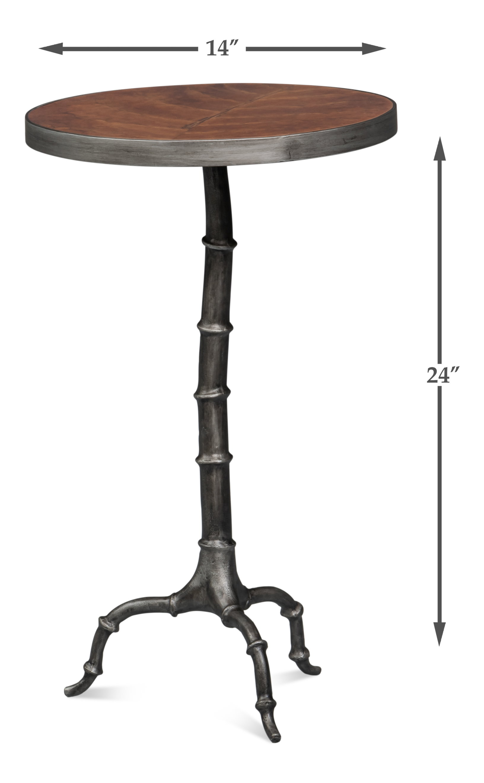 Brightleaf Table, Side & End Table by Sarreid, 14" length x 14" width x 24" height View 9