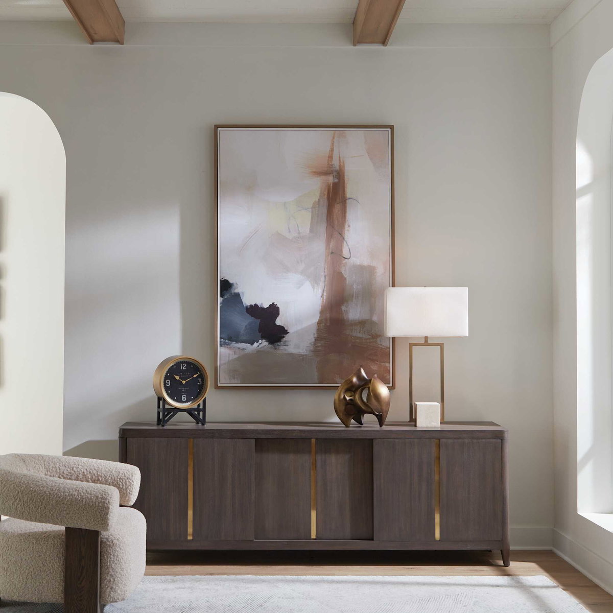 Bluster Framed Abstract Canvas, Painting by Uttermost, 62.7" width x 42.7" height x 2" depth View 2