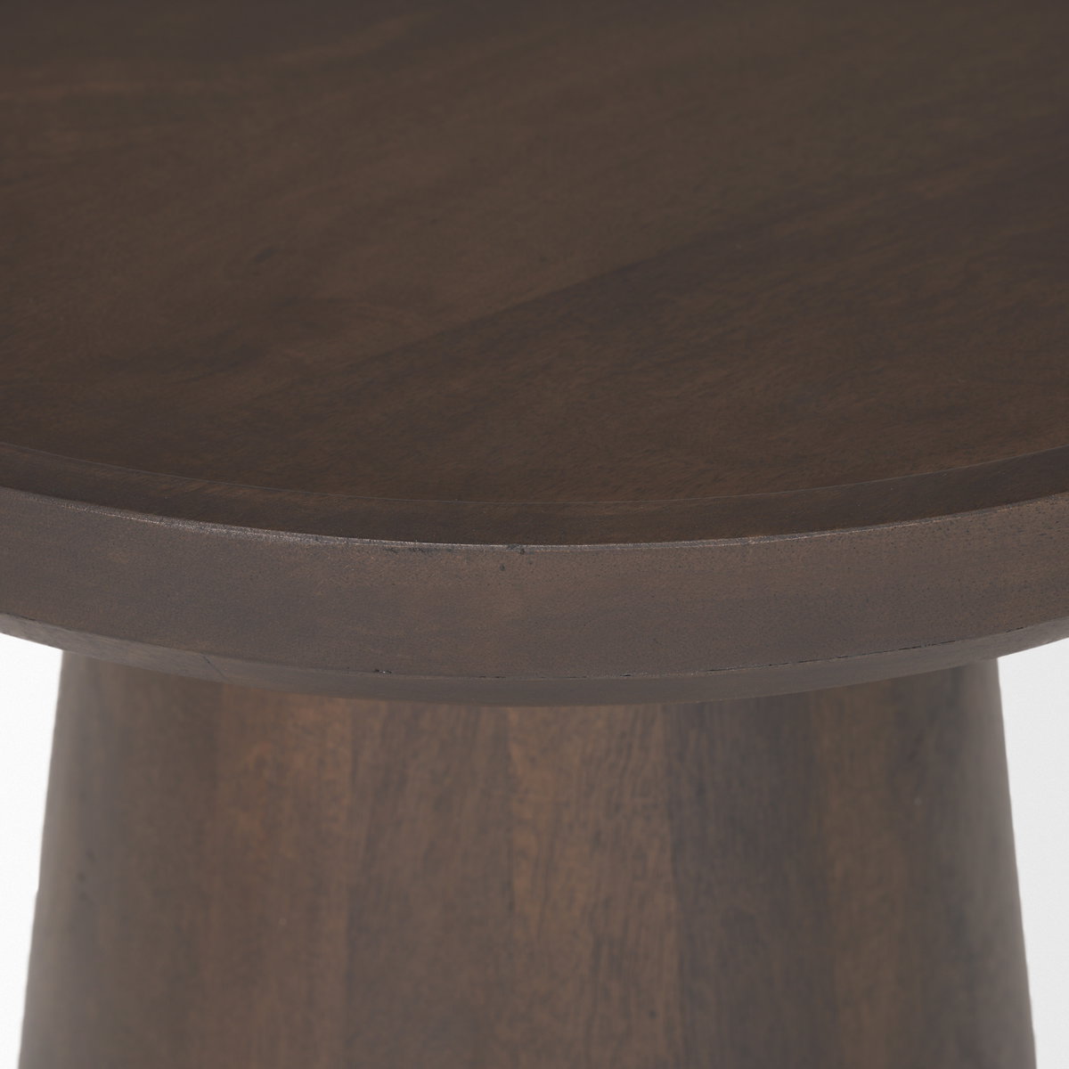Takoda Dark Brown Wood Tapered Drum Accent Table, Side & End Table by Mercana, 19" length x 19" width x 20.5" height View 9