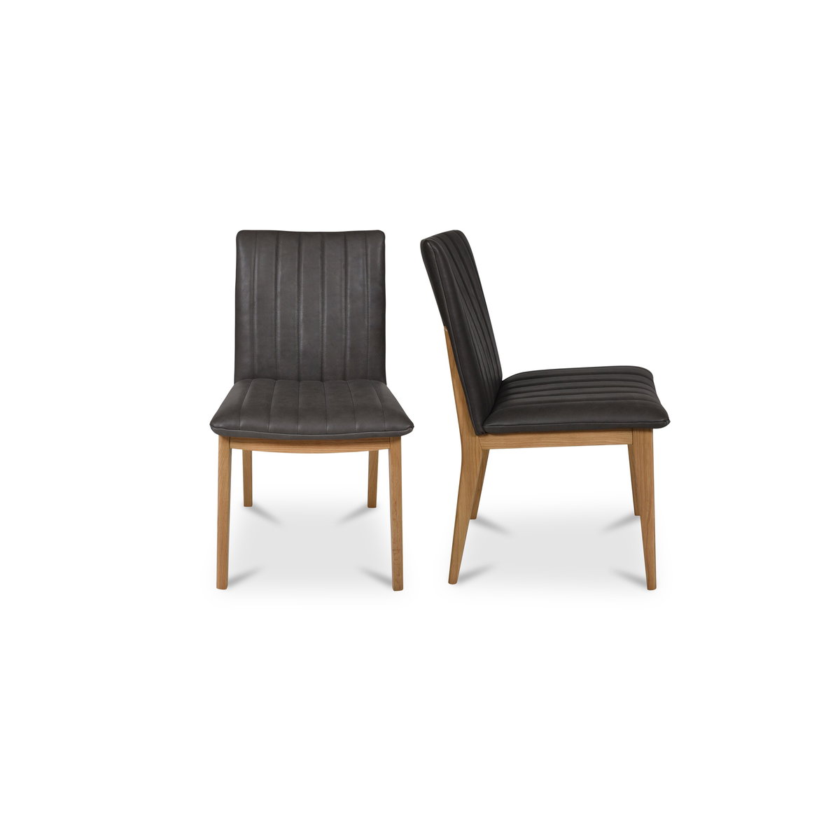 Demi Dining Chair Brown Leather-set Of Two, by Moe's Home, 19.7" width x 34" height x 24" depth View 4