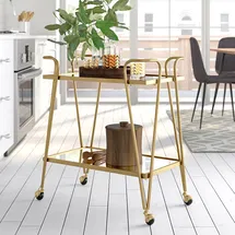 Online Designer Living Room Sarish Metal Bar Cart