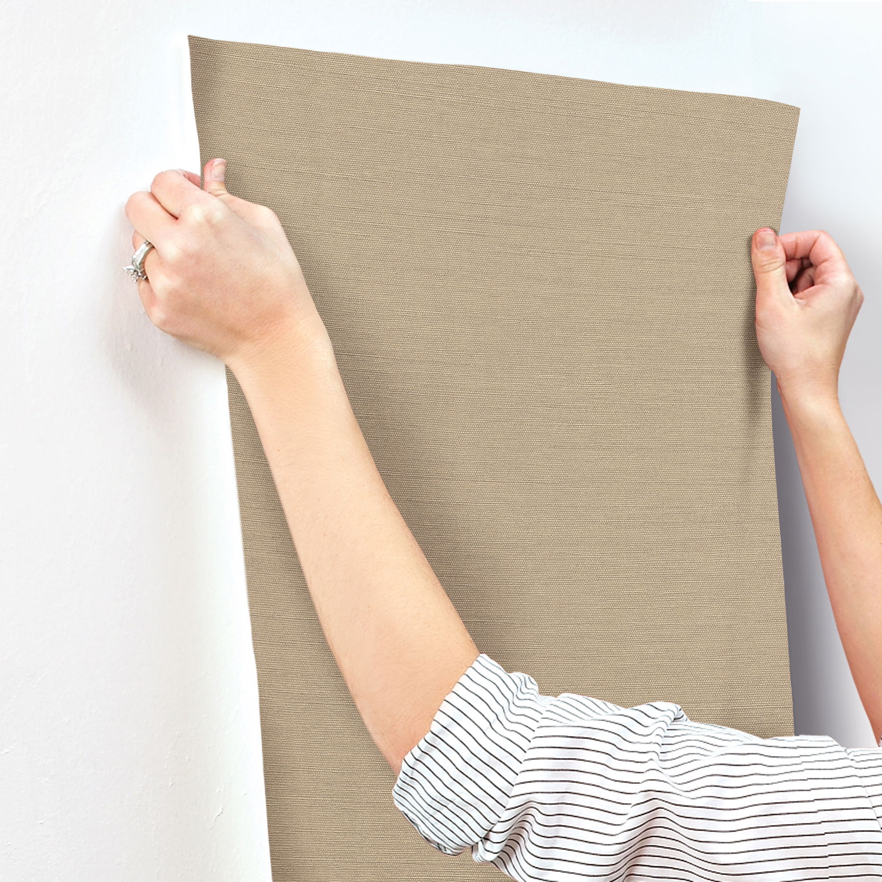 Shimmering Linen Light Caramel Wallpaper large image 