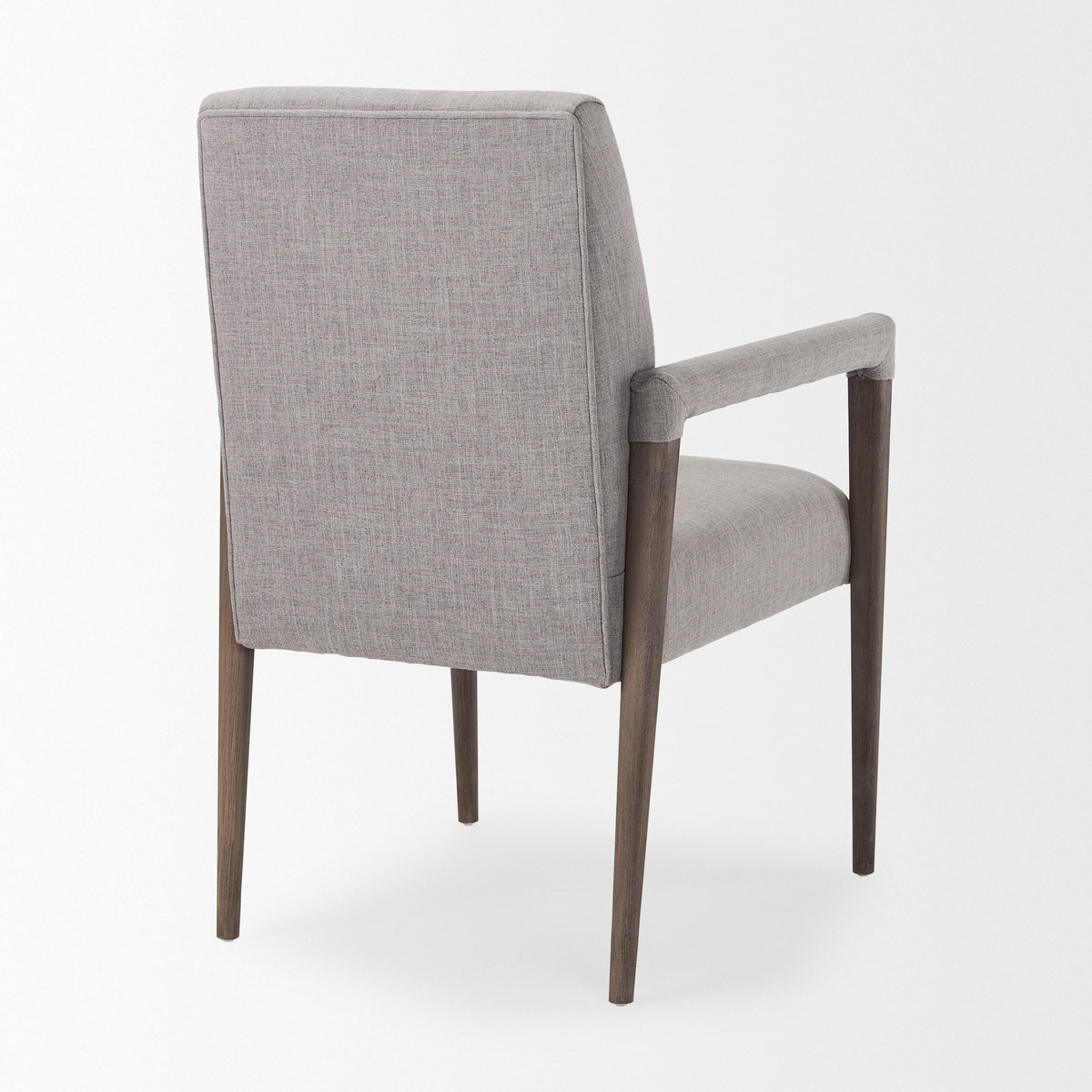 Palisades Curved Back Dining Side Chair | Grey Fabric with Brown Wood, Dining Chair by Mercana, 23.75" length x 28" width x 36" height View 9