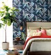 Tropical Toss Navy Wallpaper, by York Wall, 27' length x 2'3" width x 0.02" depth thumbnail 3