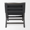 Elodie 24.4L x 33.9W x 30.7H Black Leather with Black Stain Beech Wood Frame Accent Chair, by Mercana, 24.41" length x 31.5" width x 30.71" height thumbnail 7