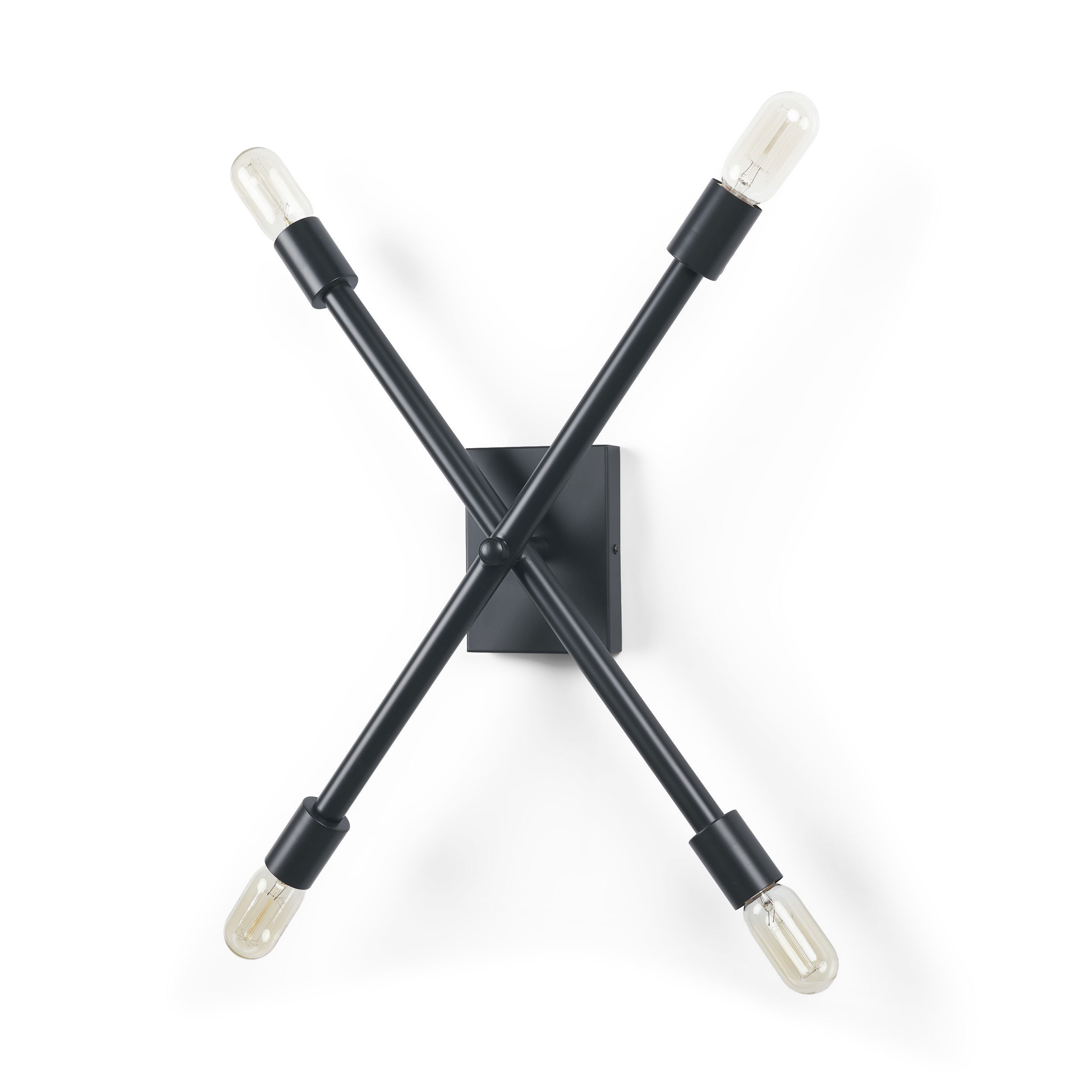 Xendi 4x25 Black Toned Metal Sputnik Wall Sconce, by Mercana, 4" length x 15" width x 25" height View 1