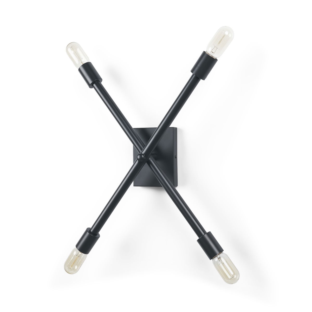 Xendi 4x25 Black Toned Metal Sputnik Wall Sconce, by Mercana, 4" length x 15" width x 25" height View 1