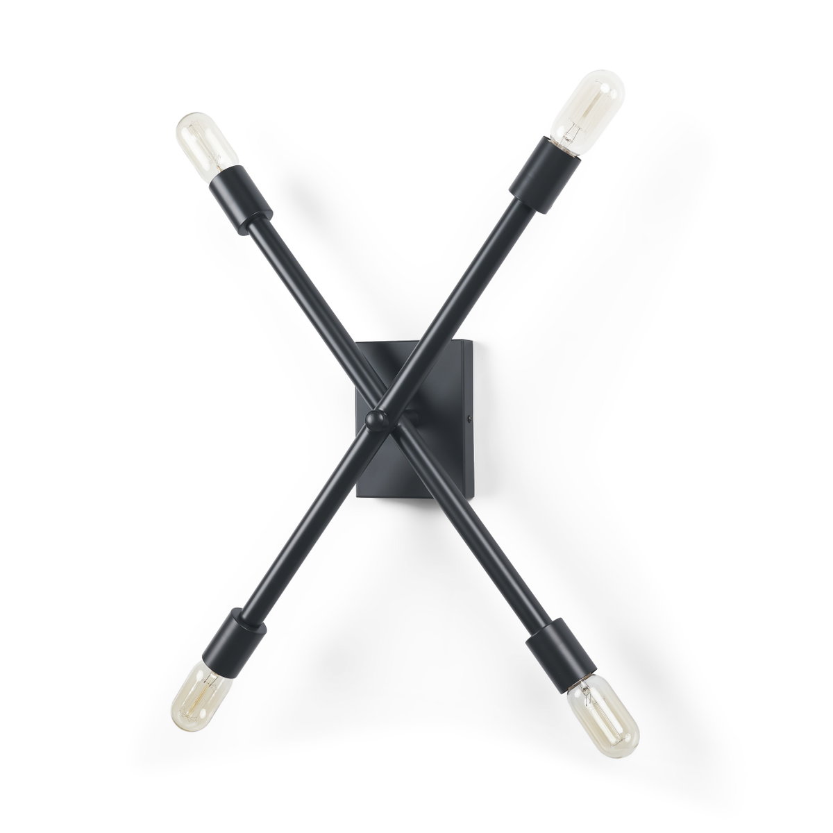 Xendi 4x25 Black Toned Metal Sputnik Wall Sconce, by Mercana, 4" length x 15" width x 25" height View 1