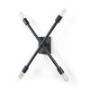 Xendi 4x25 Black Toned Metal Sputnik Wall Sconce, by Mercana, 4" length x 15" width x 25" height thumbnail 1