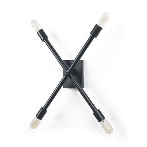 Xendi 4x25 Black Toned Metal Sputnik Wall Sconce