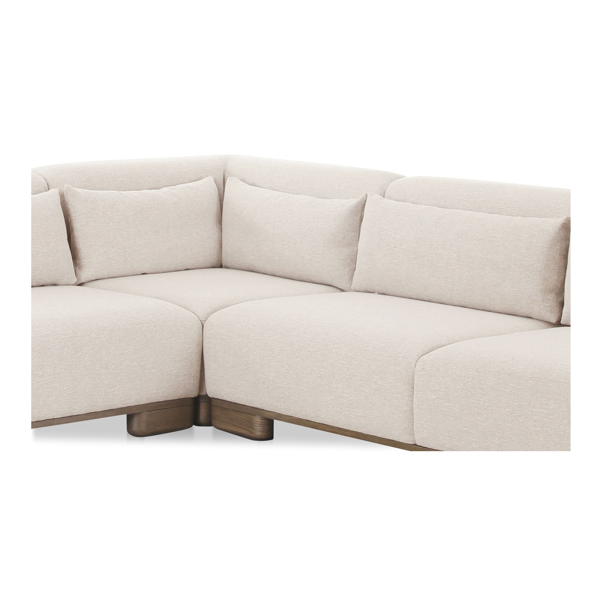 June Corner Modular Sectional Oatmeal, Sectional Sofa by Moe's Home, 110" width x 30" height x 110" depth View 8