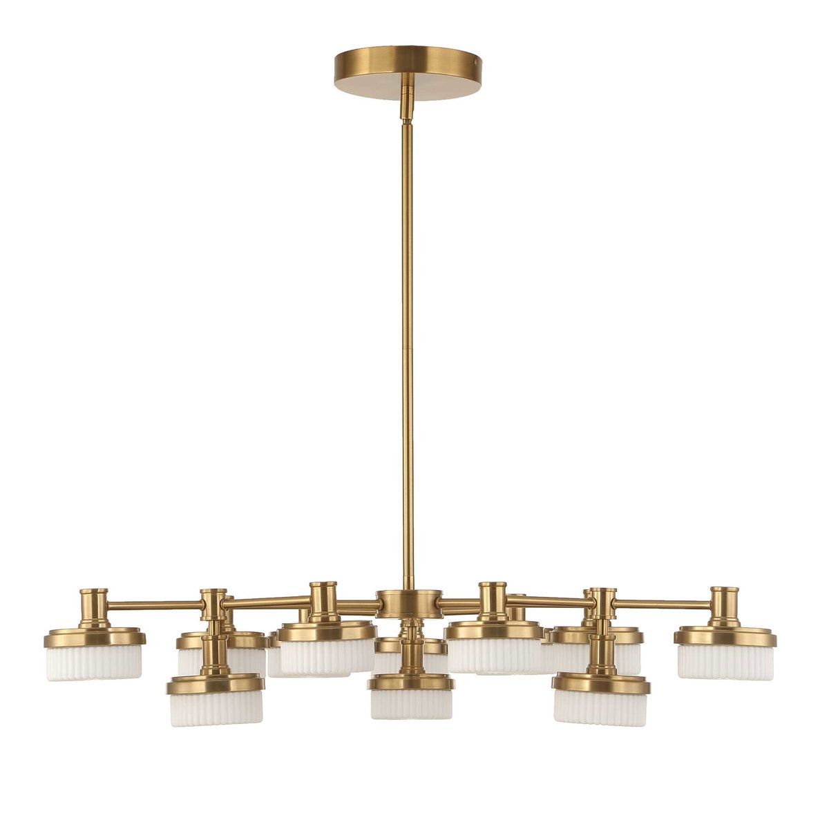 Wedge 12 Lt LED Brass Chandelier, Pendant by Uttermost, 40.62" width x 7.25" height x 40.62" depth View 5