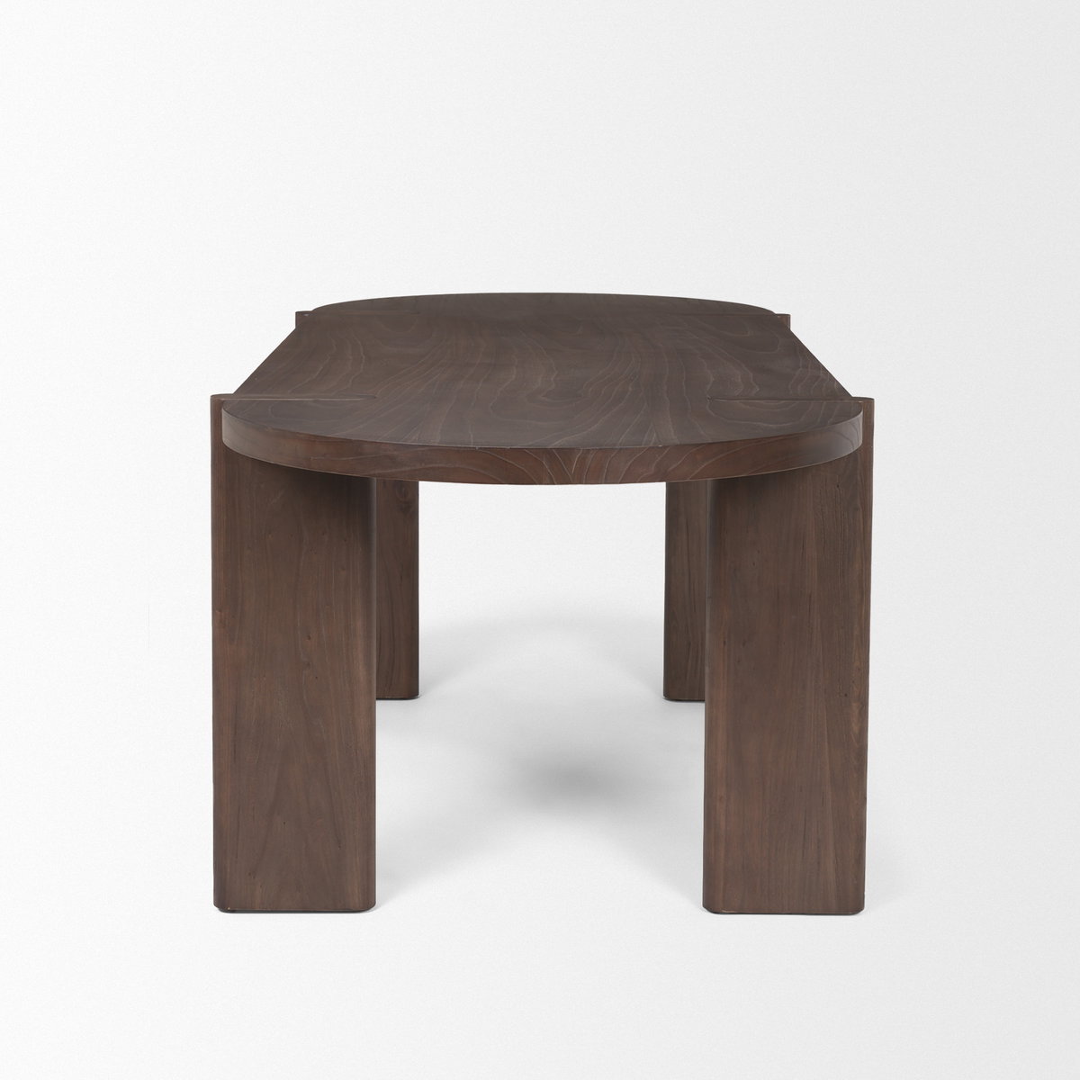 Sohan 91'L x 38'W Oval Dining Table | Dark Brown Wood | Seats 8, by Mercana, 91" length x 38" width x 30" height View 5