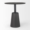 Maxwell 32' Round Pedestal Dining Table | Modern | Black-Brown Wood & Black Metal | Seats 2, by Mercana, 32" length x 32" width x 36" height thumbnail 5