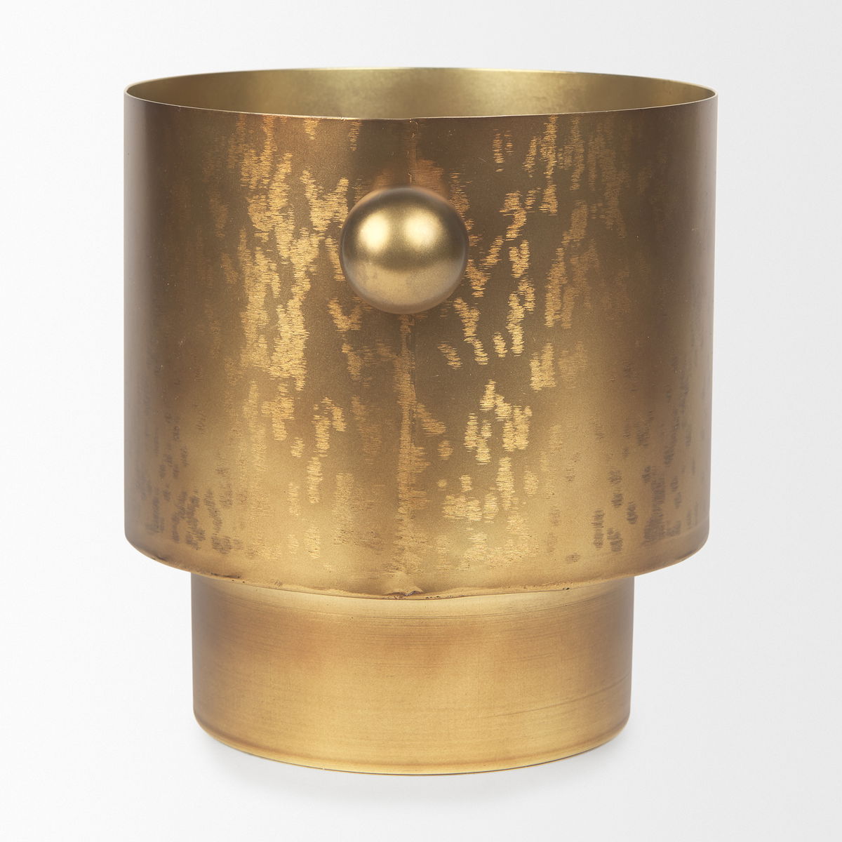 Juno 8.5H Large Gold Iron Vase, by Mercana, 11" length x 8" width x 8.5" height View 4