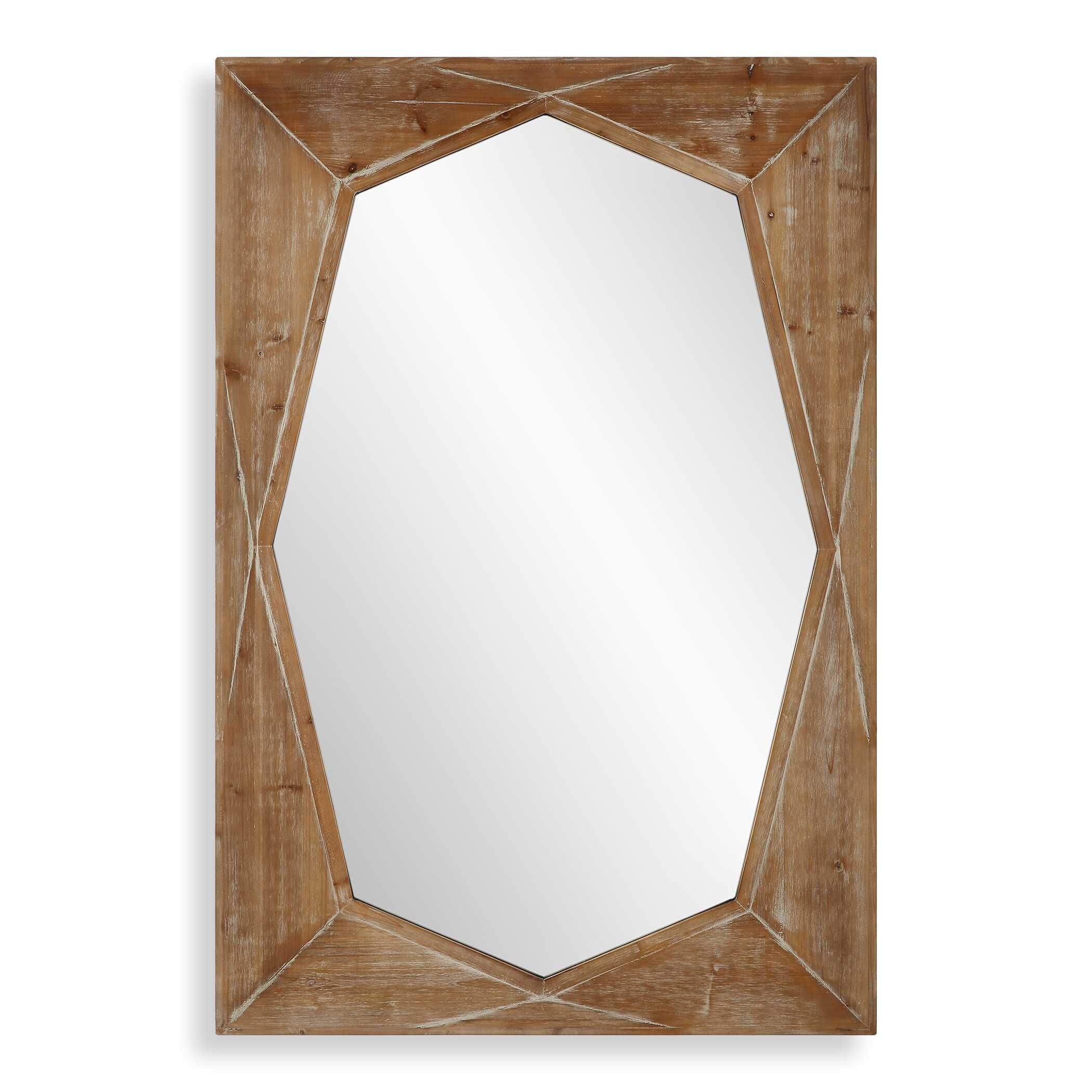Marquise Natural Wood Mirror large image 