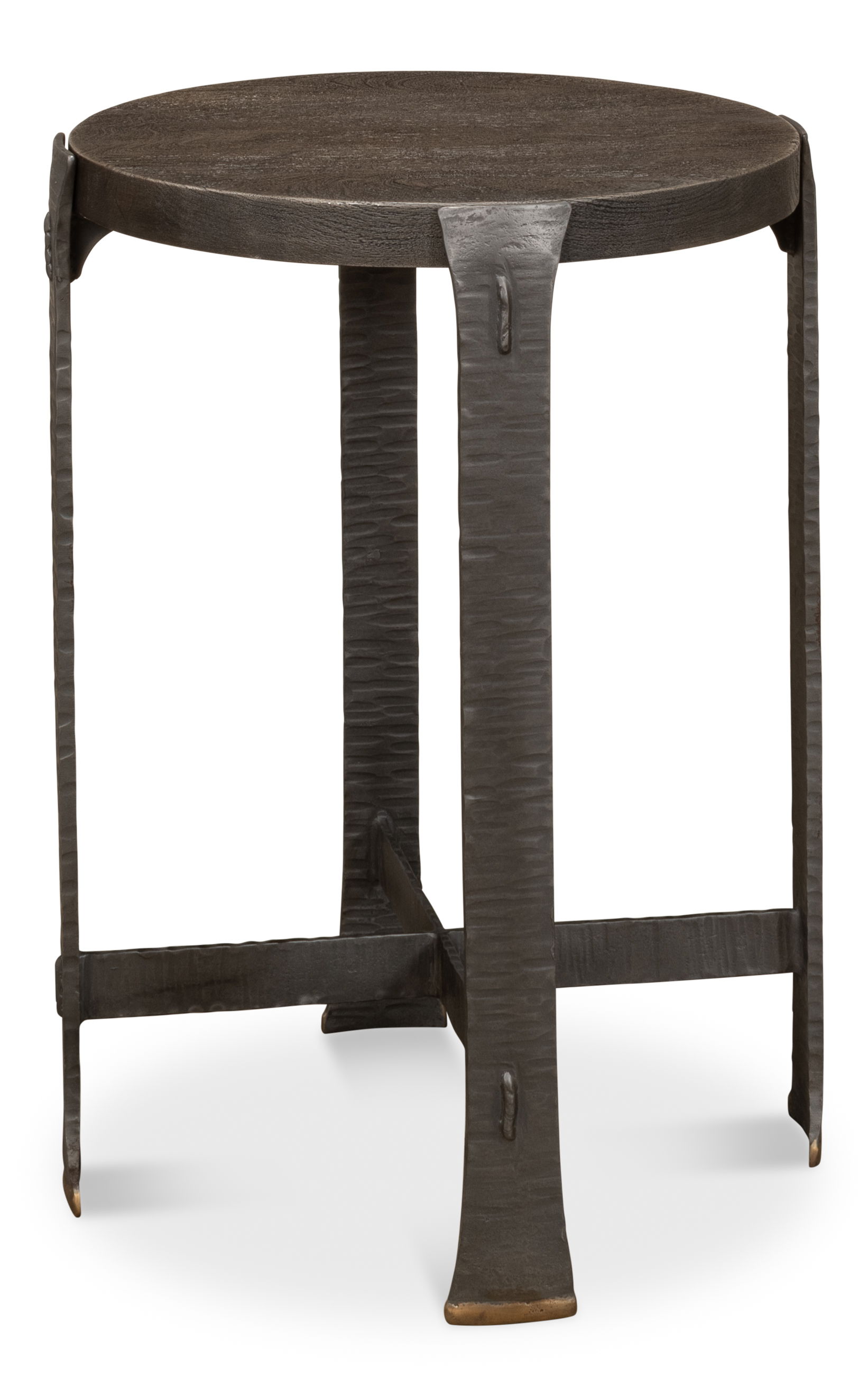 *Forged Slats Side Table/Moleskin, Side & End Table by Sarreid, 18" length x 18" width x 25" height View 9