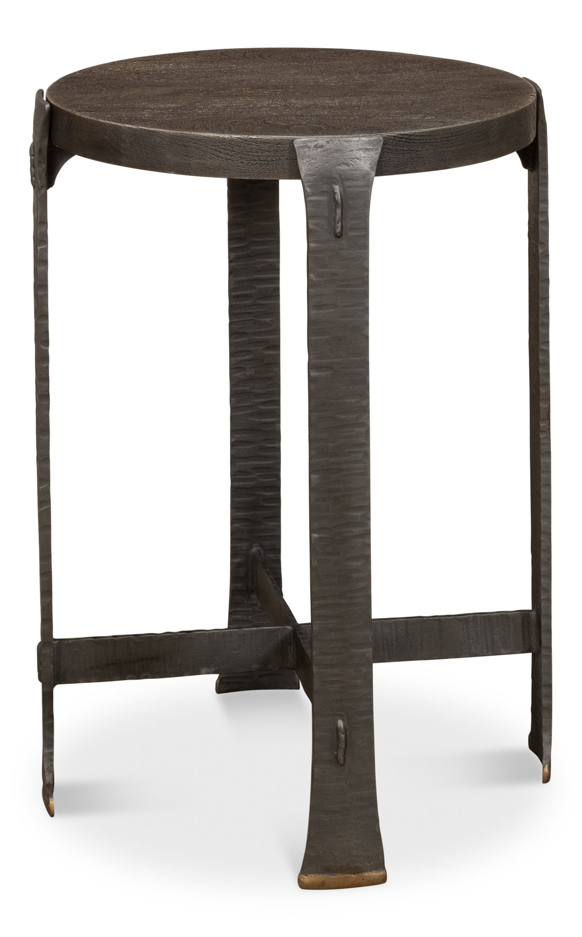 Forged Slats Side Table/Moleskin, by Sarreid, 1'6" length x 1'6" width x 2'1" height View 9
