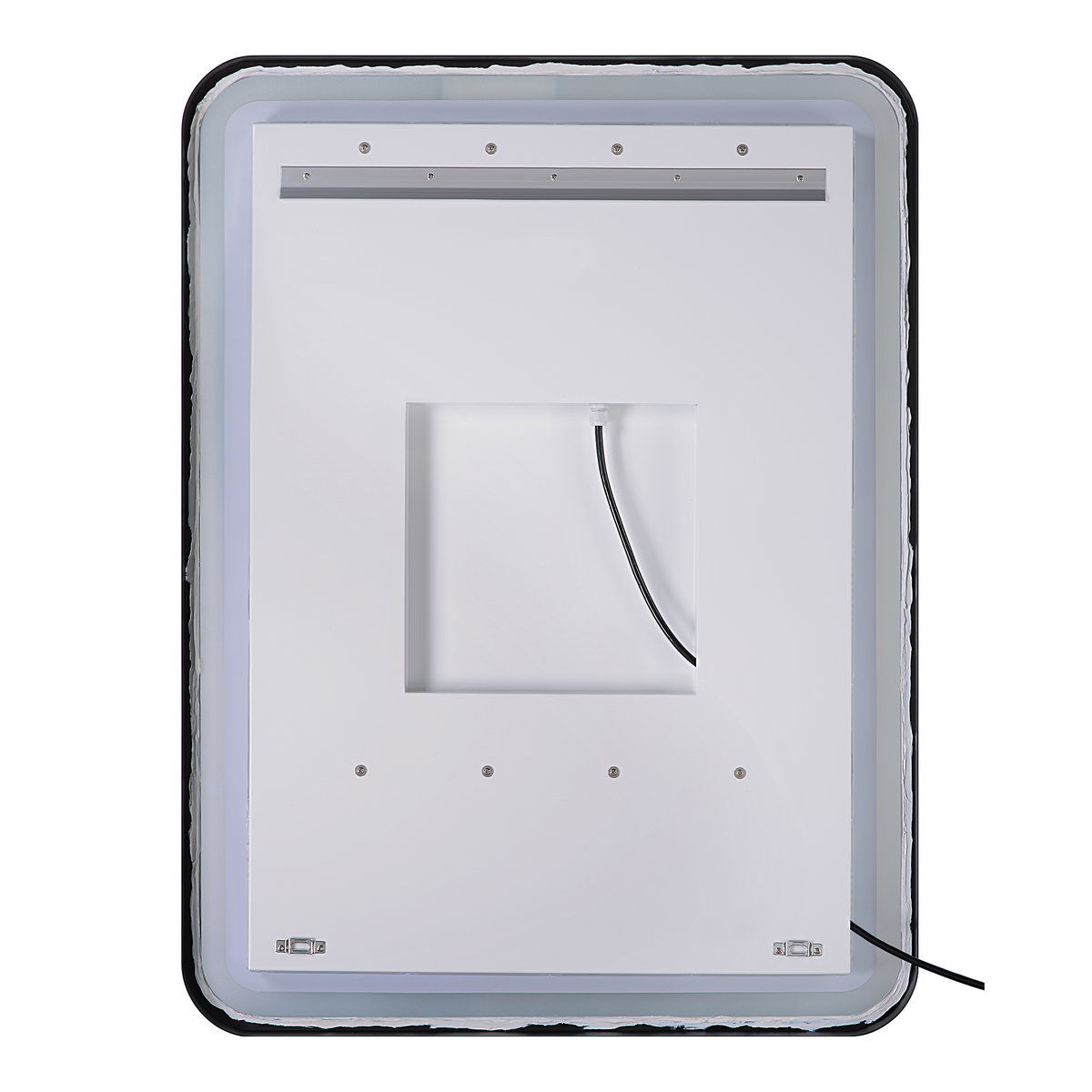 Crofton Lighted Nickel Vanity Mirror, by Uttermost, 1'10.25" width x 2'8.25" height x 2.12" depth View 10