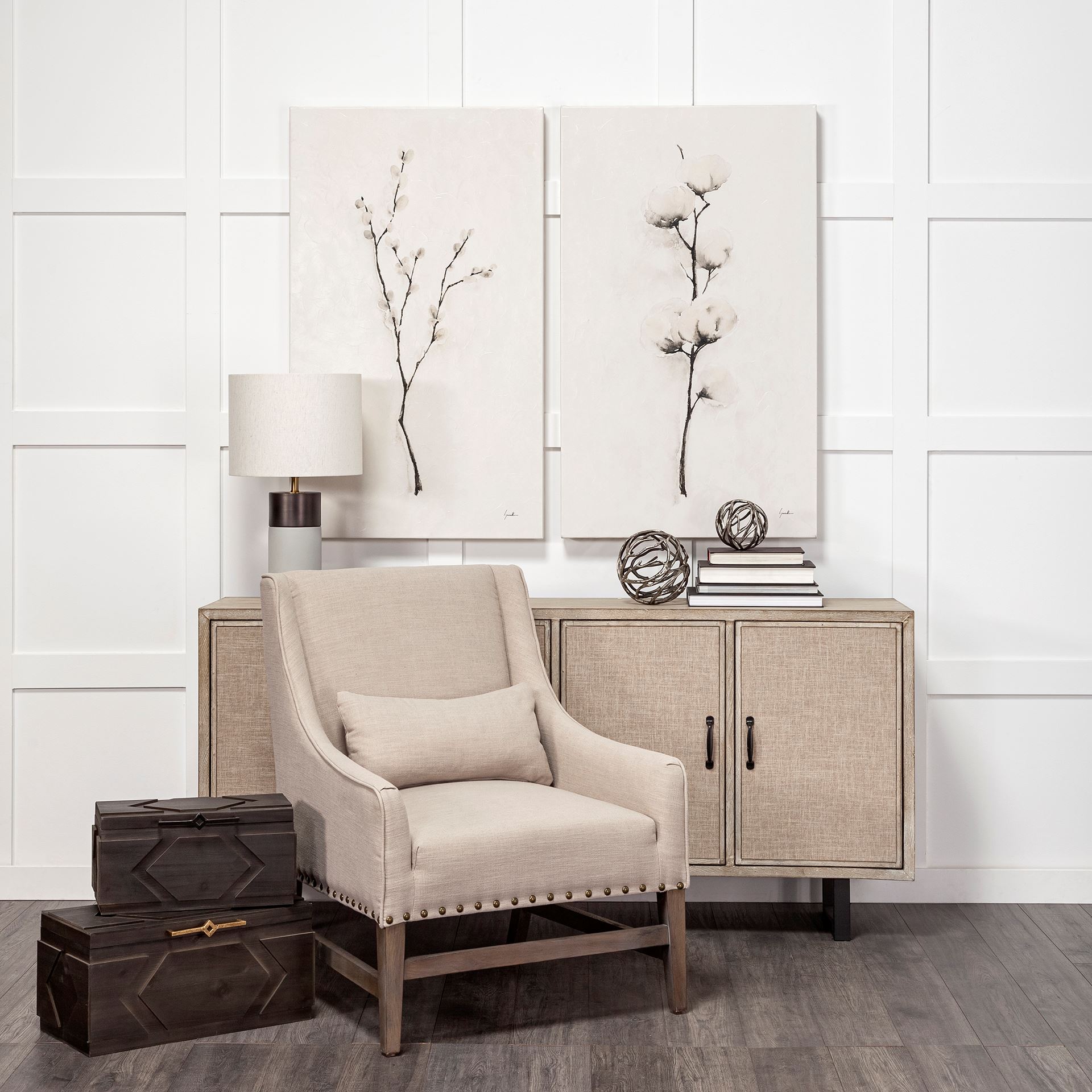 Cassia Set of 2 Brown Wooden Boxes, by Mercana, 11" length x 20" width x 9.87" height View 2