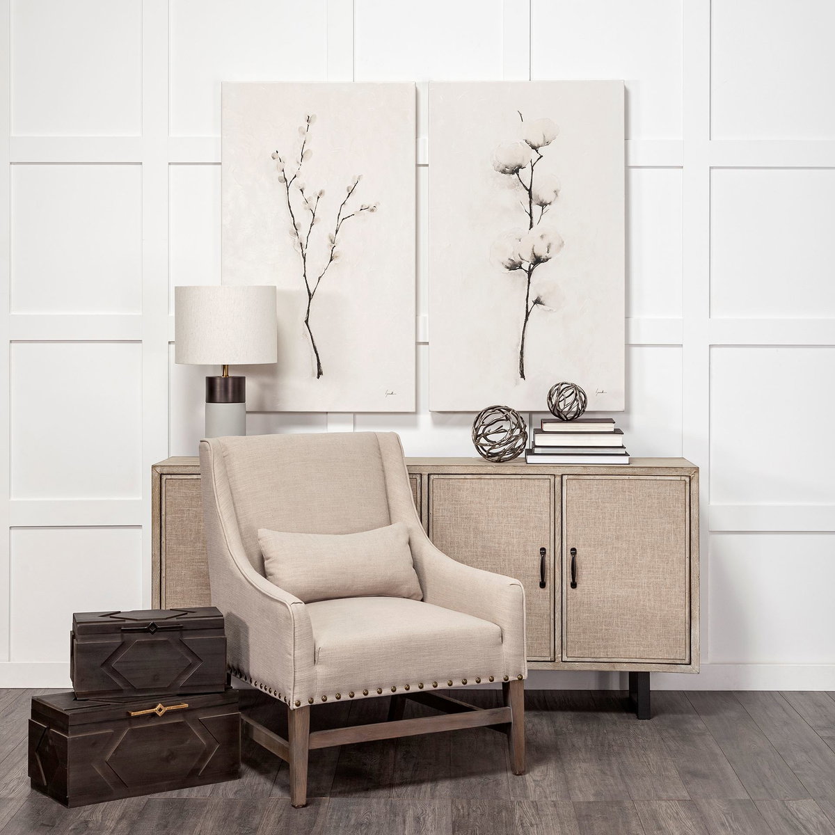 Cassia Set of 2 Brown Wooden Boxes, by Mercana, 11" length x 20" width x 9.87" height View 2